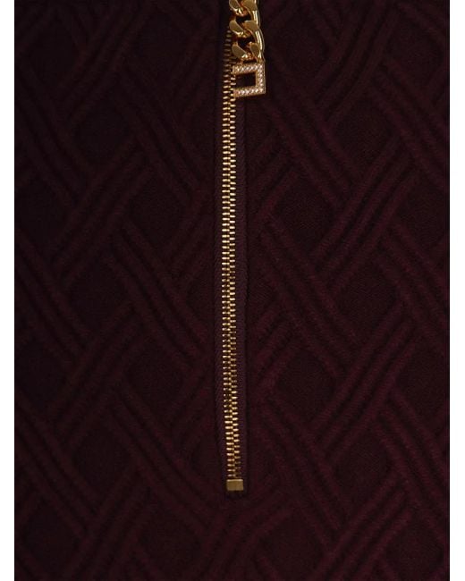 Elisabetta Franchi Purple Geometric-Pattern Skirt