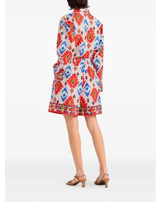 Momoní Red Tumble Printed Poplin Shorts
