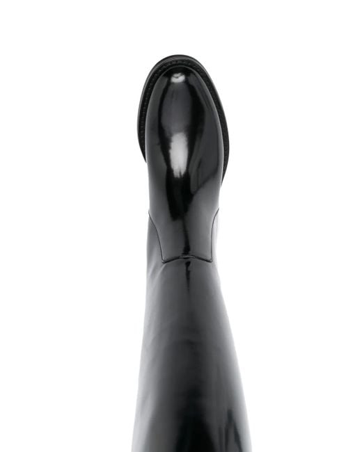 Saint Laurent Black Gesteppte Stiefel