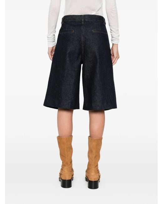 FRAME Black Pleated Shorts