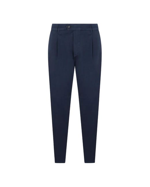 Eleventy Blue Button Pleated Trousers for men