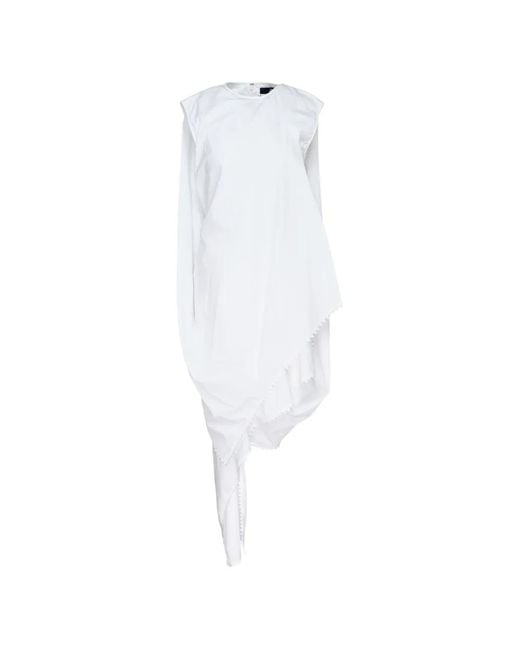Jacquemus White La Robe Traversin Asymmetric-Hem Midi Dress