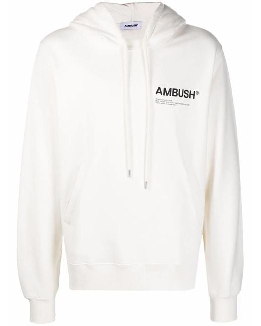 Ambush White Workshop Logo-Print Hoodie for men