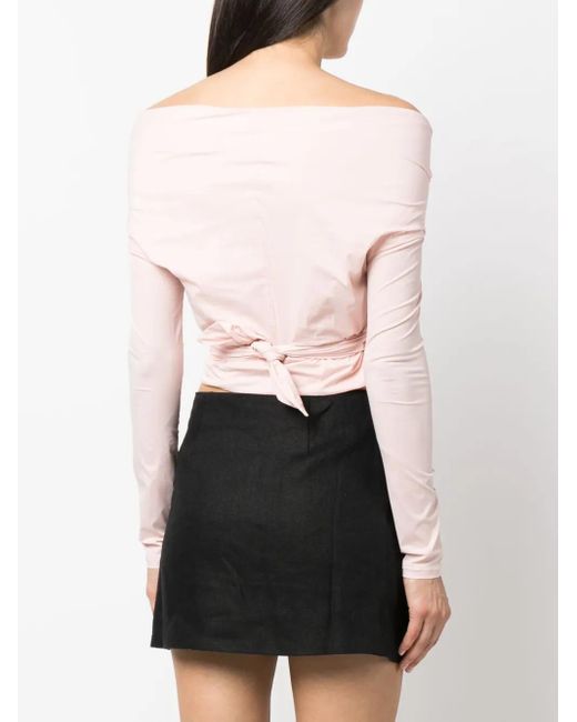 Philosophy Di Lorenzo Serafini Pink Wraparound-Style Crop Top