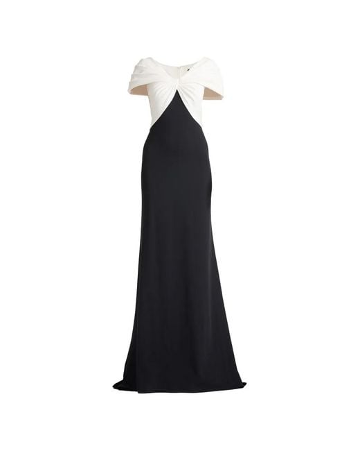Tadashi Shoji Black Robe À Épaules Dénudées