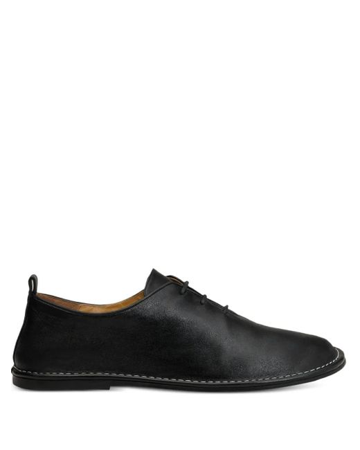 AMI Black Leather One Cut Shoes