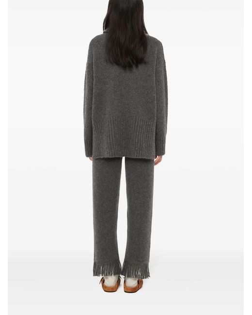Alanui Gray Roll-neck Cashmere-silk Blend Jumper