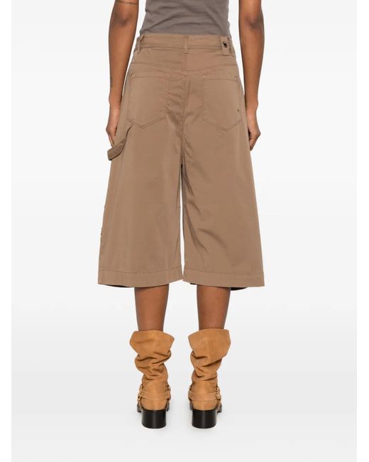 High Broek Met Opgestikte Zak in het Natural