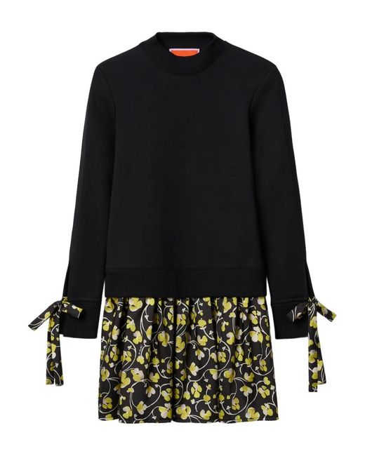 LaDoubleJ Black Sporty Tie-Detail Mini Dress