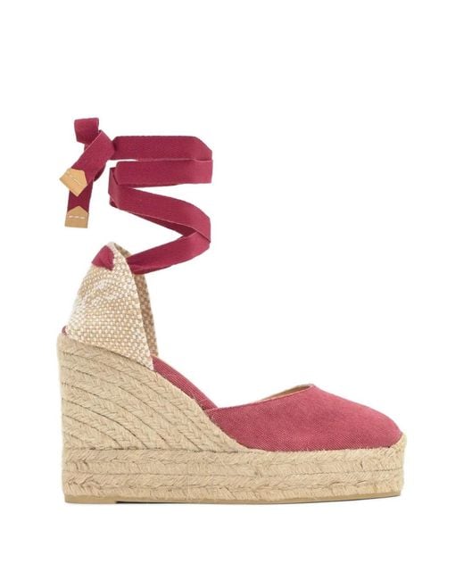 Castaner Pink Carina Wedge Espadrilles
