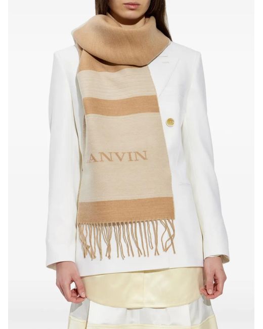 Lanvin Natural Fringed Scarf
