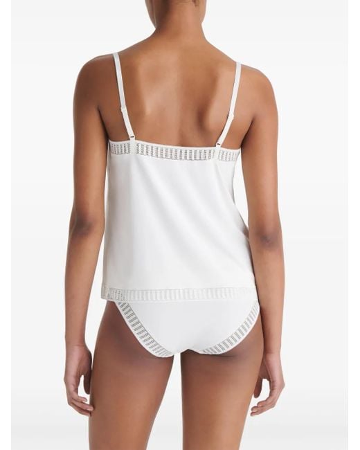 Eres White Sandra Graphic V-Neck Camisole