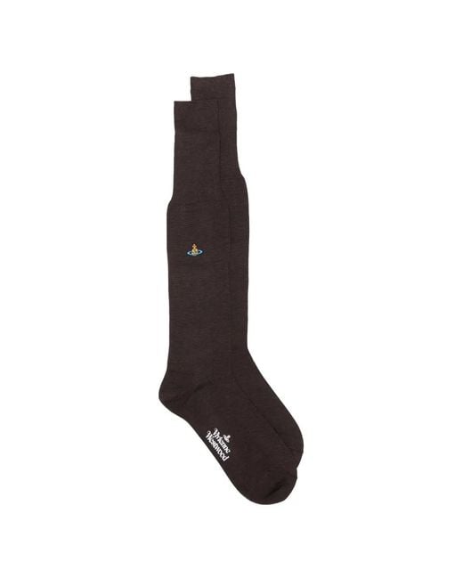 Vivienne Westwood White Orb Embroidered Socks