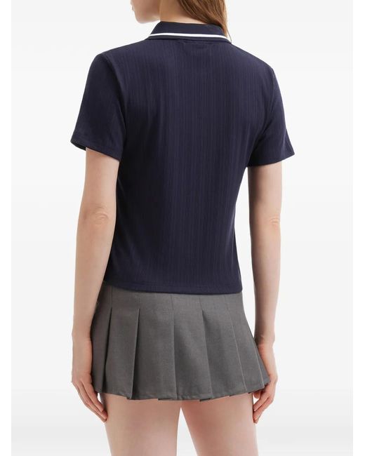 Chocoolate Blue Buttoned Ribbed Top