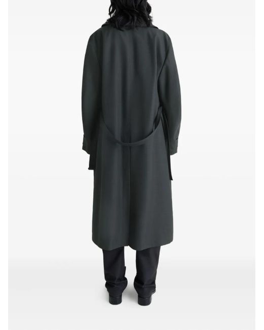 Lemaire Black Double-breasted Belted Trench Coat