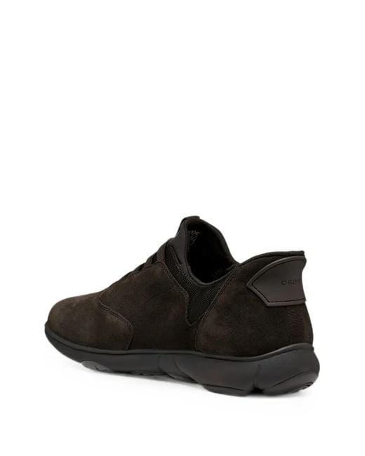 Geox Black Nebula 2.0 Suede-Finish Lace-Up Sneakers for men