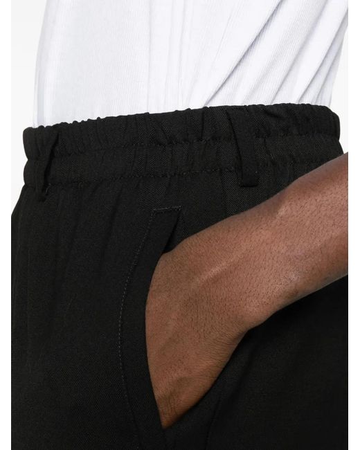 MEDEA Black Side Seam Pockets Wool Trousers for men