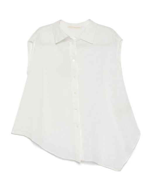 Forme D'expression White Weste Aus Leinen