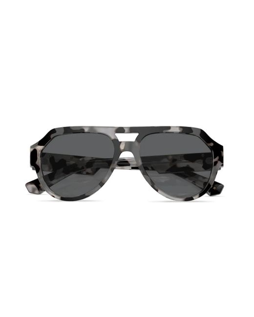 Dolce & Gabbana Gray Tortoiseshell Pilot-Frame Sunglasses for men