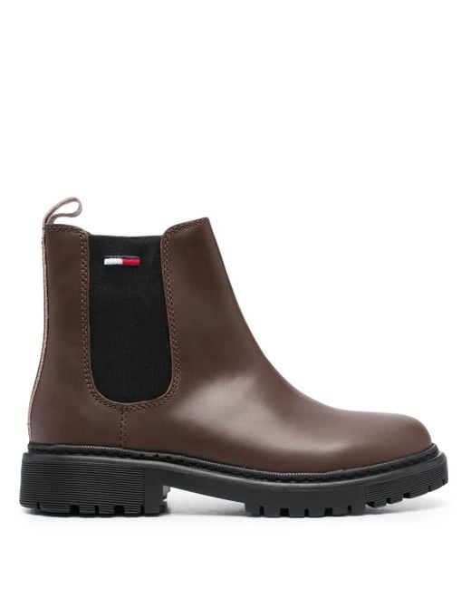 Tommy Hilfiger Brown Slip-On Ankle Boots