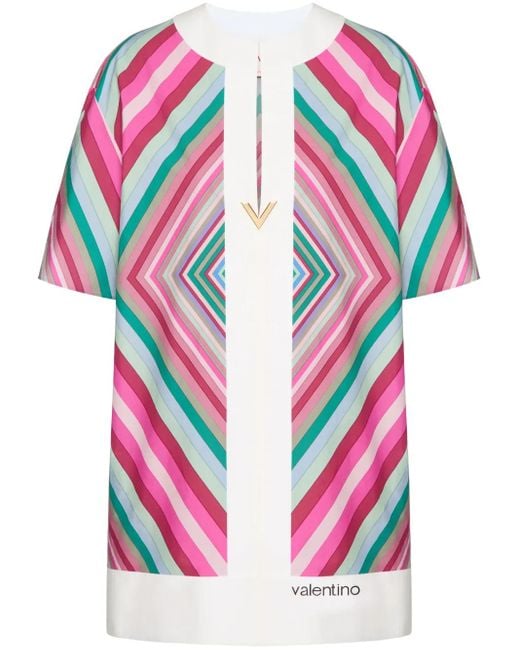 Valentino Garavani Pink Rhombus 75 Poplin Mini Dress