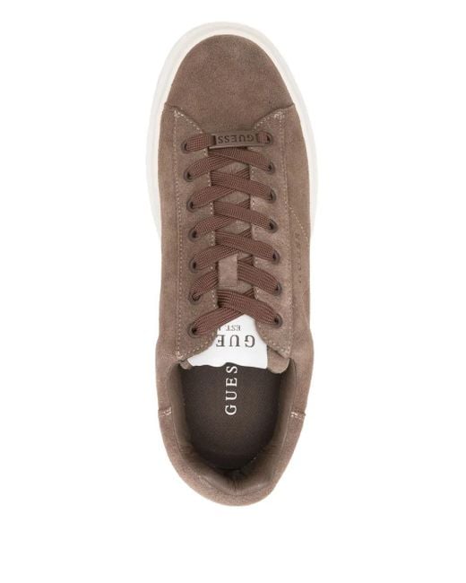 Guess Brown Suede Platform Sneakers for men