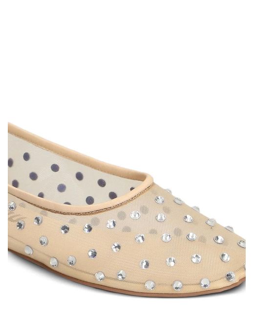 Bibi Lou Natural Crystal-Embellished Ballet Flats