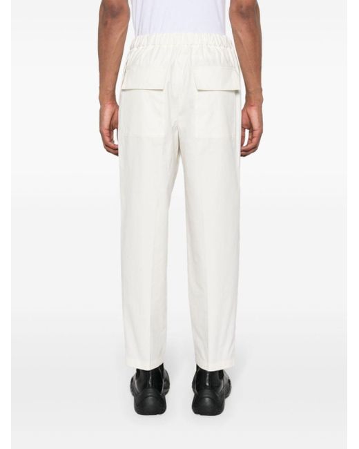 Jil Sander White Cotton Tapered Trousers for men