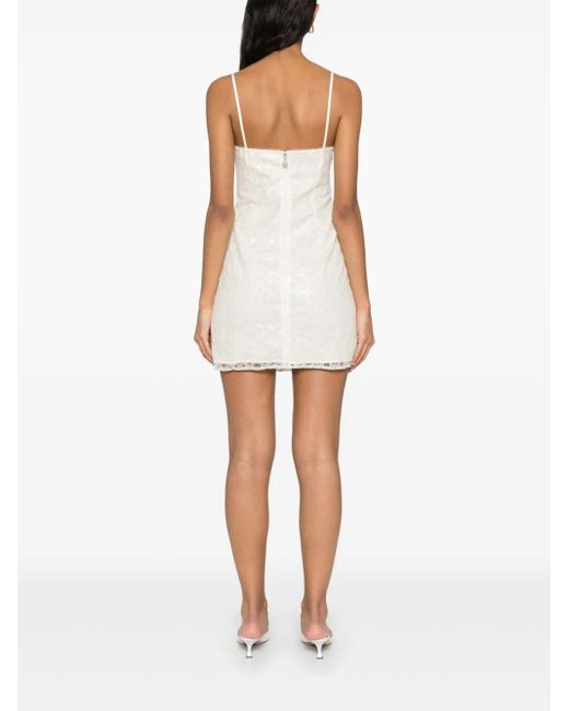 ROTATE BIRGER CHRISTENSEN White Beaded Mini Dress