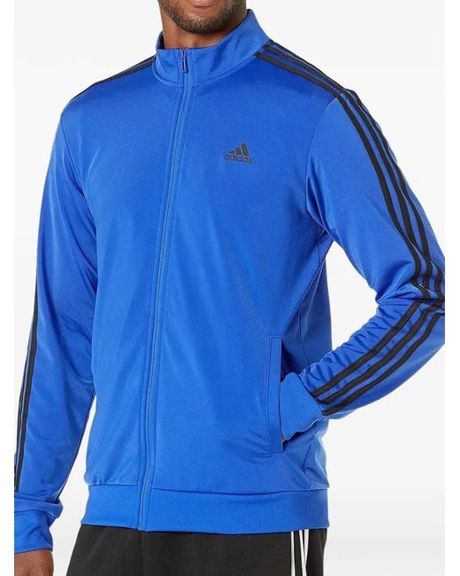 Adidas Blue 3-Stripe Track Jacket for men