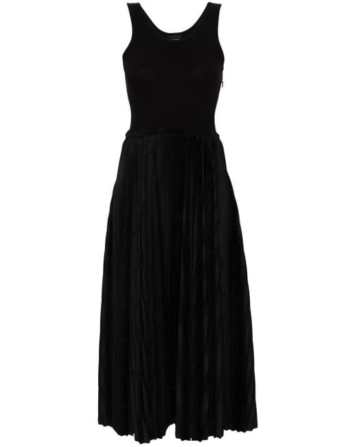 Balenciaga Black Bal Diagonal Midi Dress