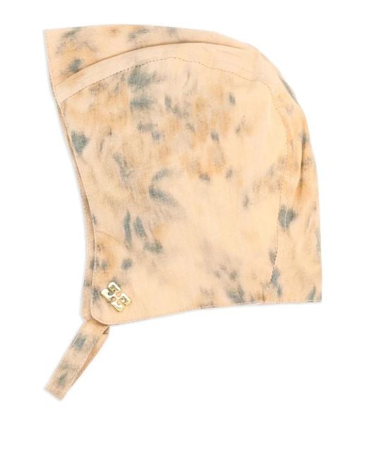 Ganni White Logo-Plaque Balaclava