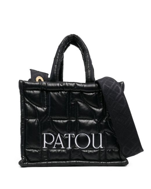 Patou Small Quilted Tote Bag in Black | Lyst
