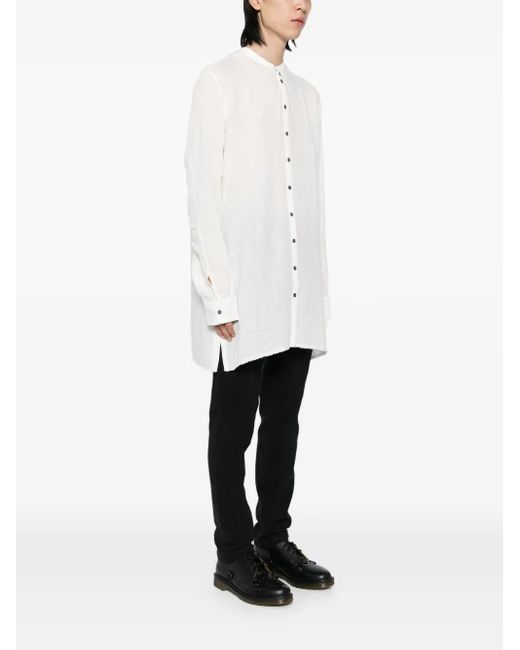Label Under Construction White Button-Up Shirt for men