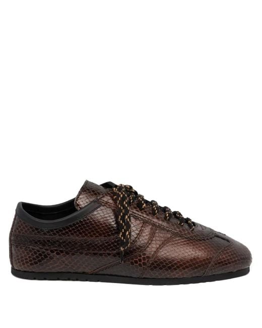 Dries Van Noten Brown Sneakers Aus Schlangenleder