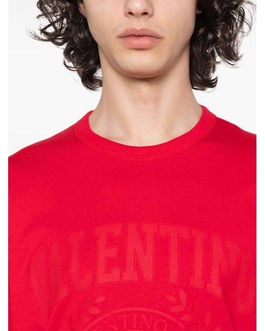 メンズ Valentino Garavani ロゴ Tシャツ Red