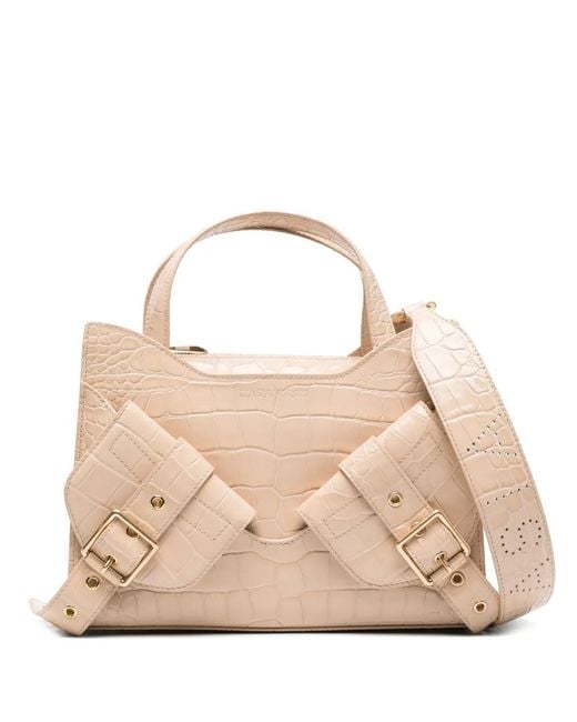 BIASIA Natural Crocodile-Embossed Leather Tote Bag