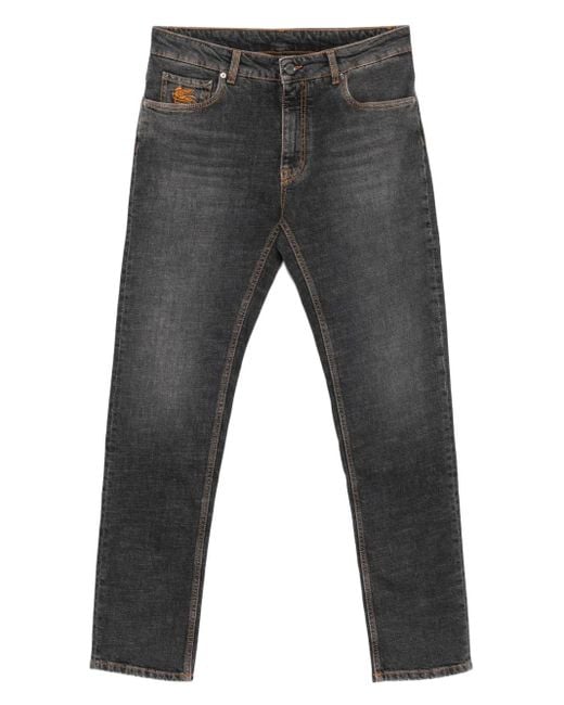 Etro Jeans Mit Logo-Stickerei in Gray für Herren
