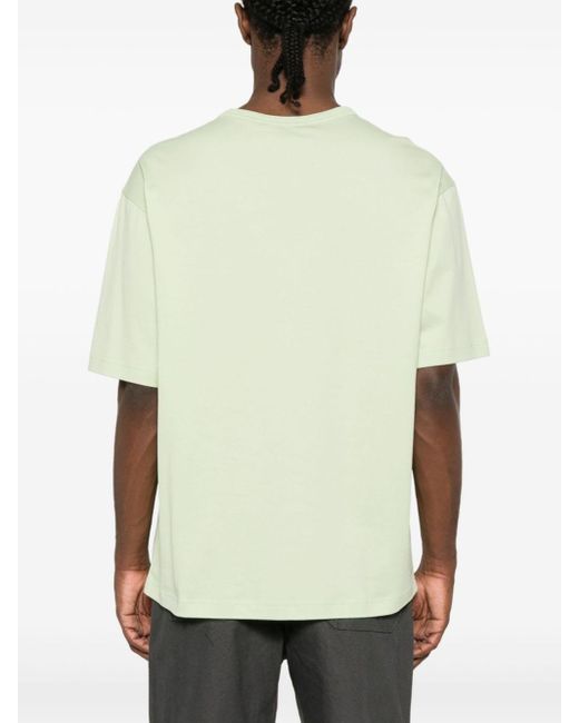 Acne Green Logo-patch Organic Cotton T-shirt