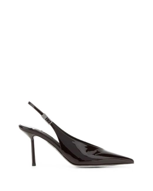 Le Silla Brown Clivage Crystal-Embellished Slingback Pumps