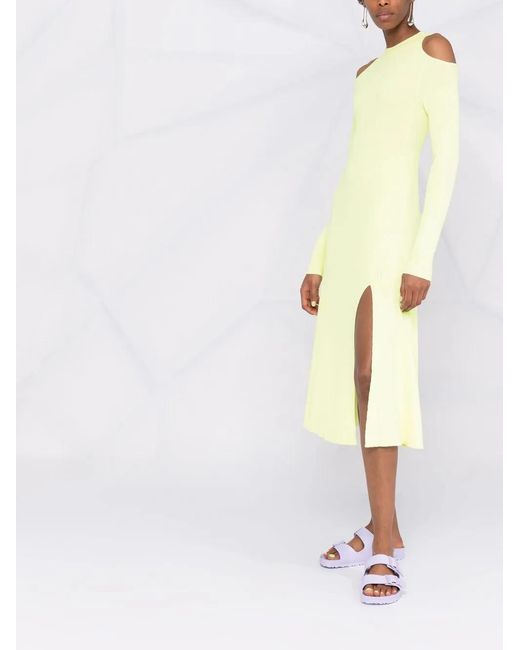 Stella McCartney Yellow Knitted Midi Dress