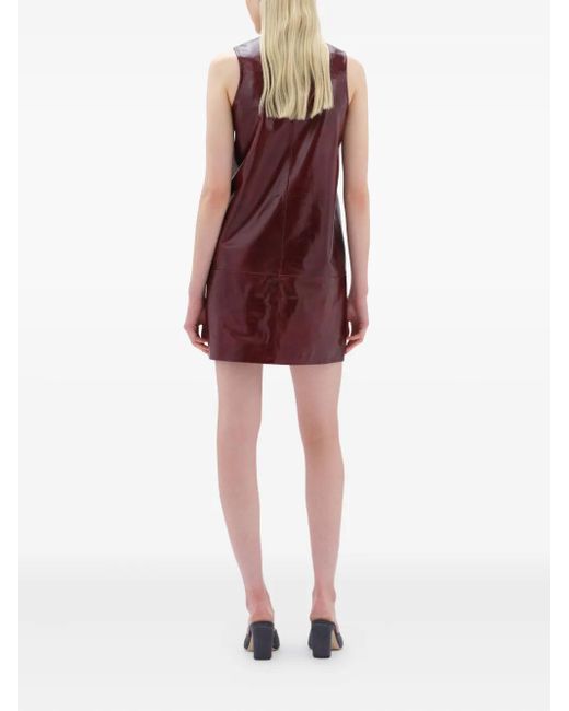 Remain Purple Leather Mini Dress
