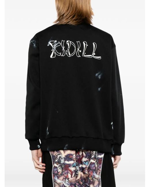 Kidill Black Graphic-Print Jacket for men