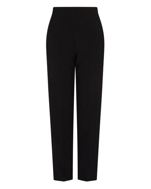 Emporio Armani Black Hose Aus Fließendem Crêpe Mit Baumrindeneffekt