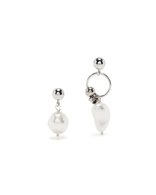 Justine Clenquet White Laura Drop Earrings