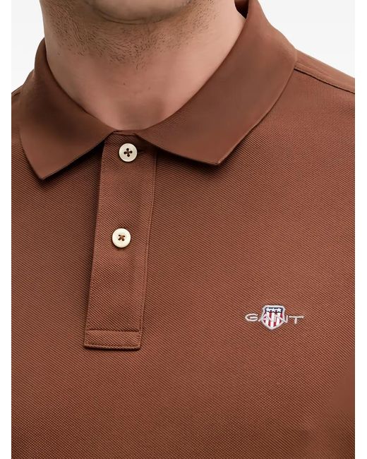 Gant Brown Short-Sleeve Polo Shirt for men
