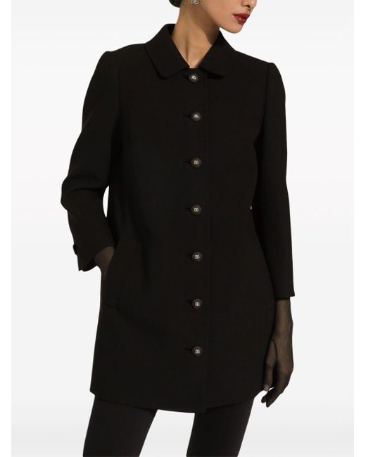 Dolce & Gabbana Black Short Woolen Coat