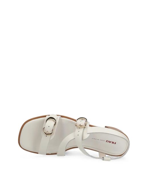 Frau White Multi-Strap Buckle-Fastening Sandals