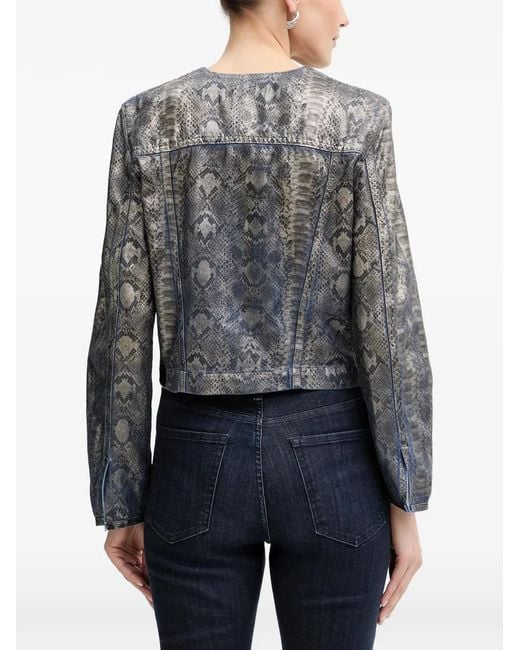 Guess Gray Snake-Print Buttoned Jacket