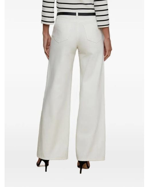 L'Agence White Alicent Wide-Leg Jeans